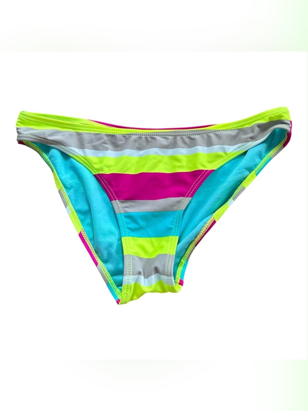 Gossip Neon Stripe Bikini Bottoms - Lime, Aqua & Magenta